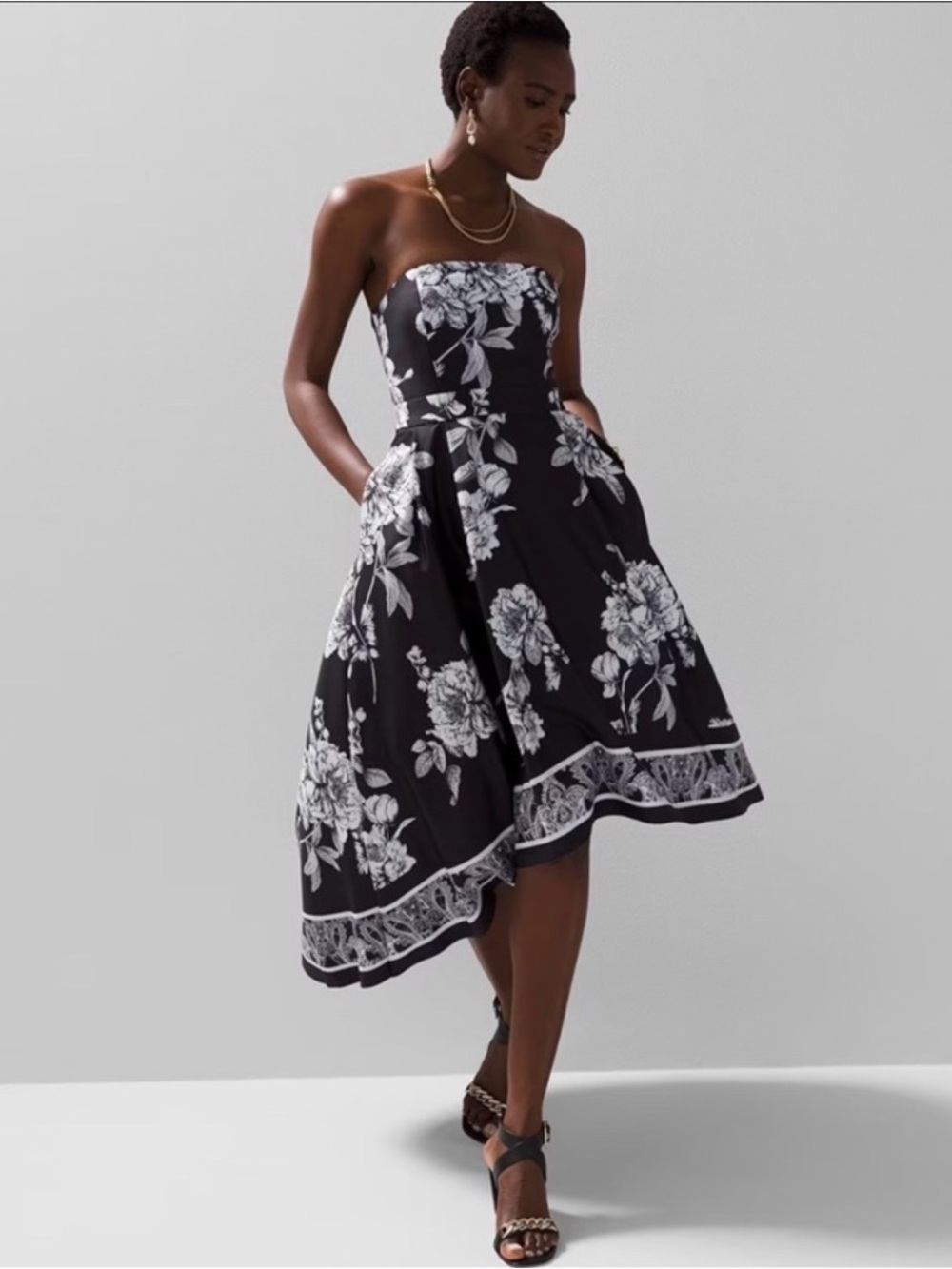 White House Black Market Floral Scuba Dress